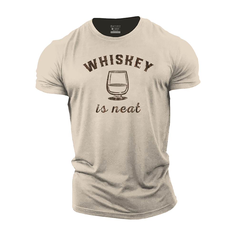 Whiskey Is Neat Cotton T-Shirt