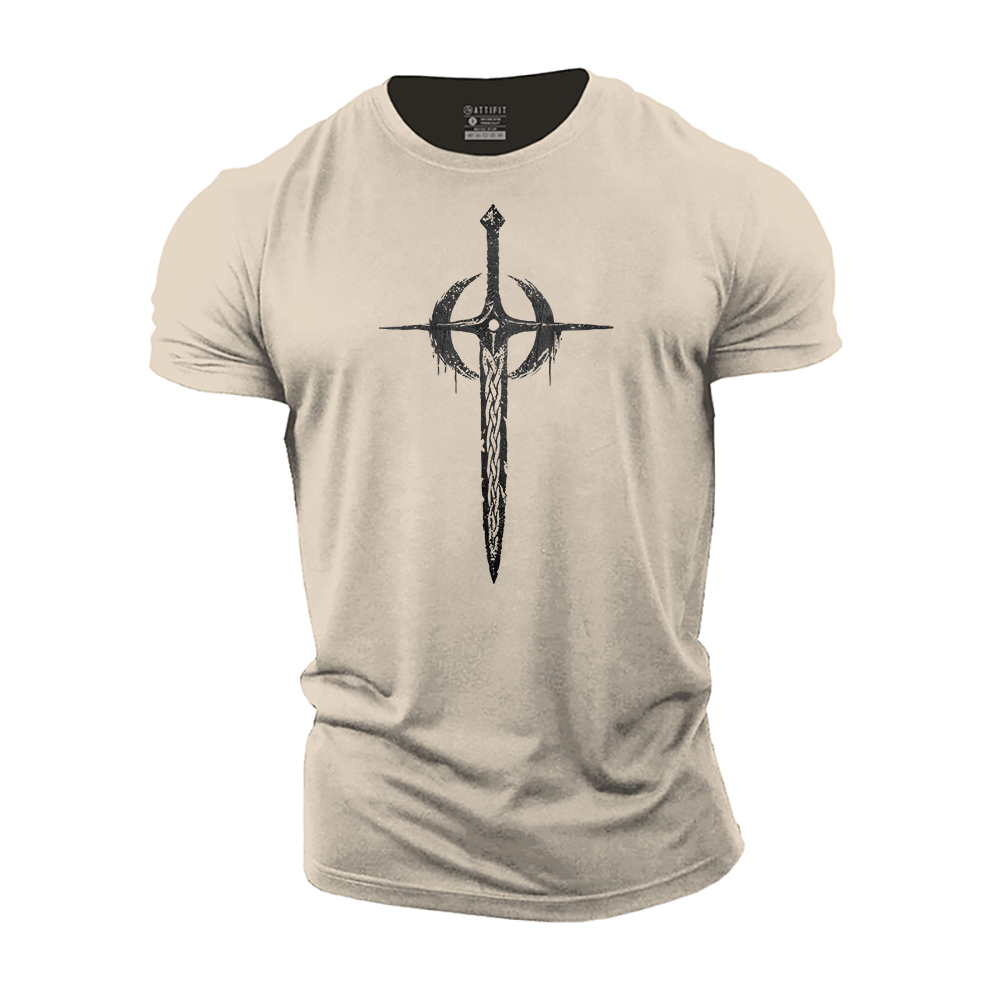 Celtic Cross Sword Cotton T-Shirt