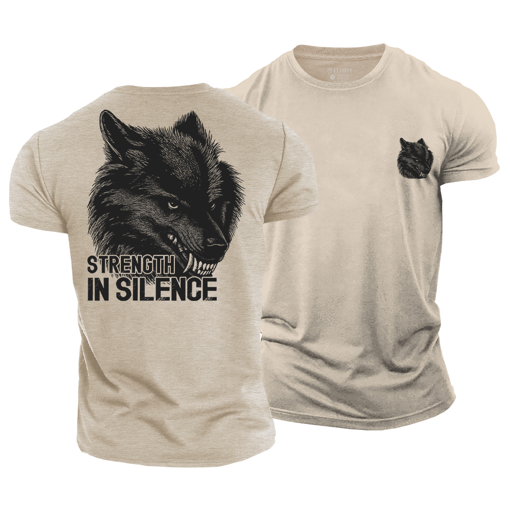 Silent Strength Wolf Cotton T-Shirt
