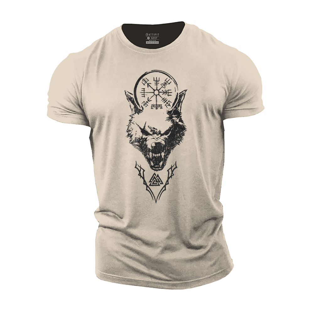 Viking Wolf Warrior Cotton T-Shirt