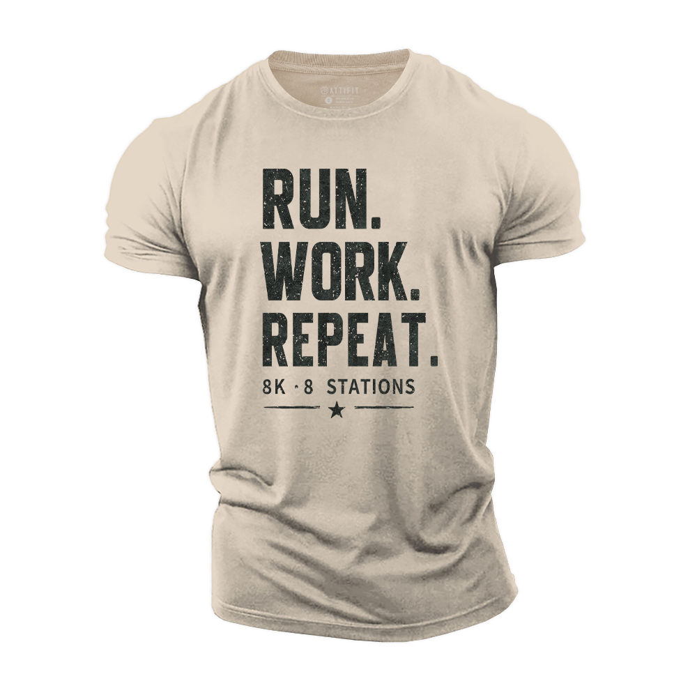 Run Work Repeat Cotton T-Shirt