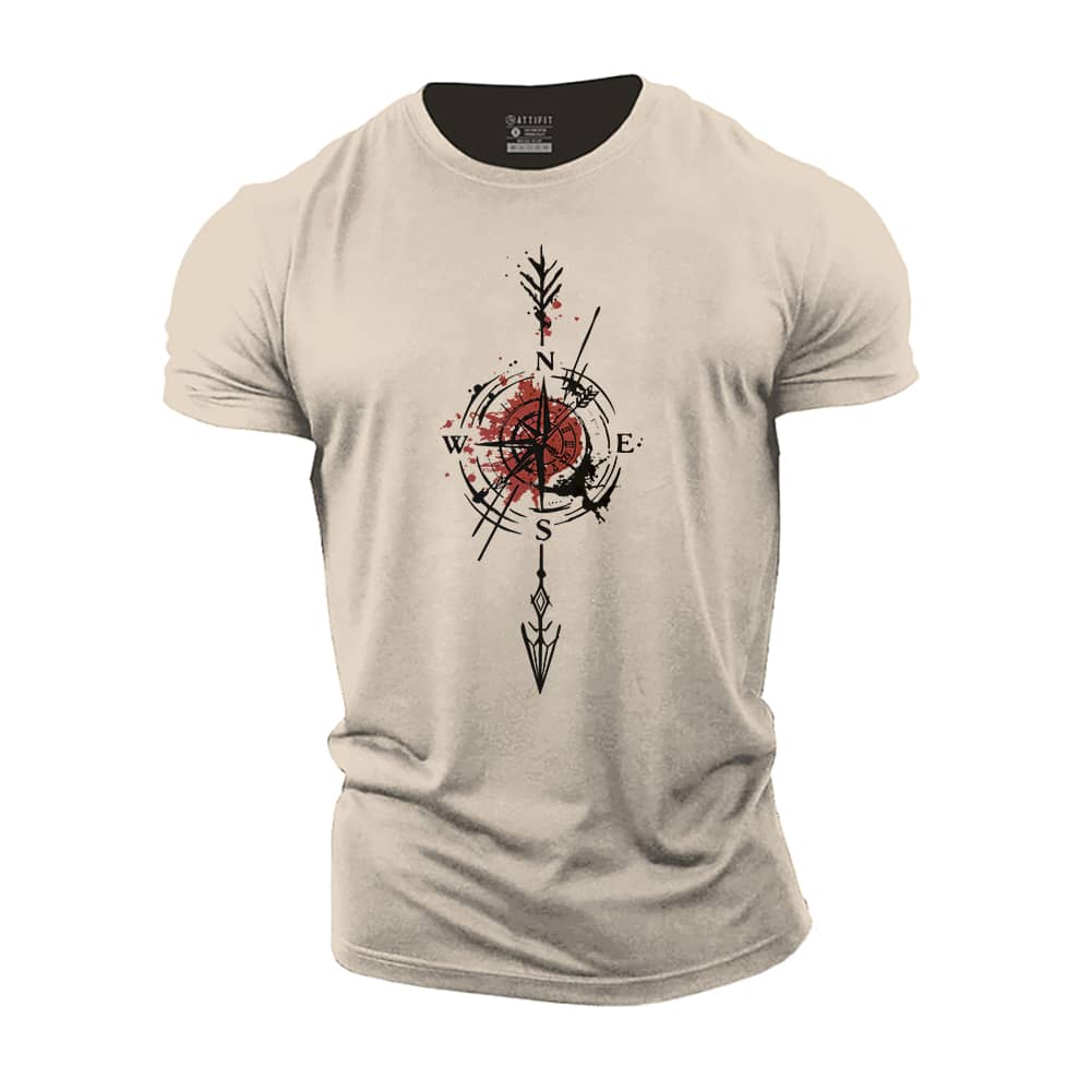 Red Compass Cotton T-Shirt