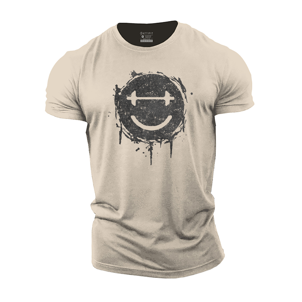 Dumbbell Smiley Cotton T-Shirt