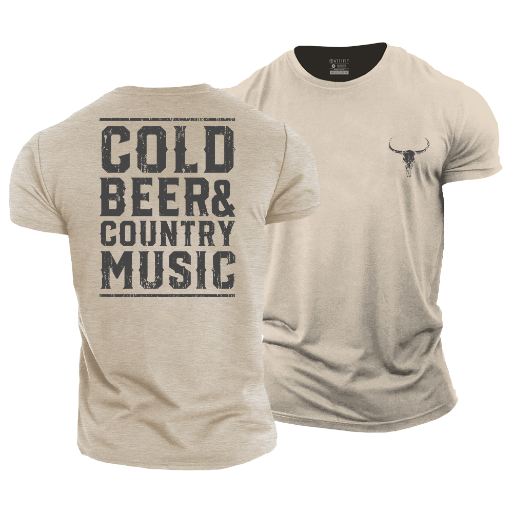 Cold Beer and Country Music Cotton T-Shirt