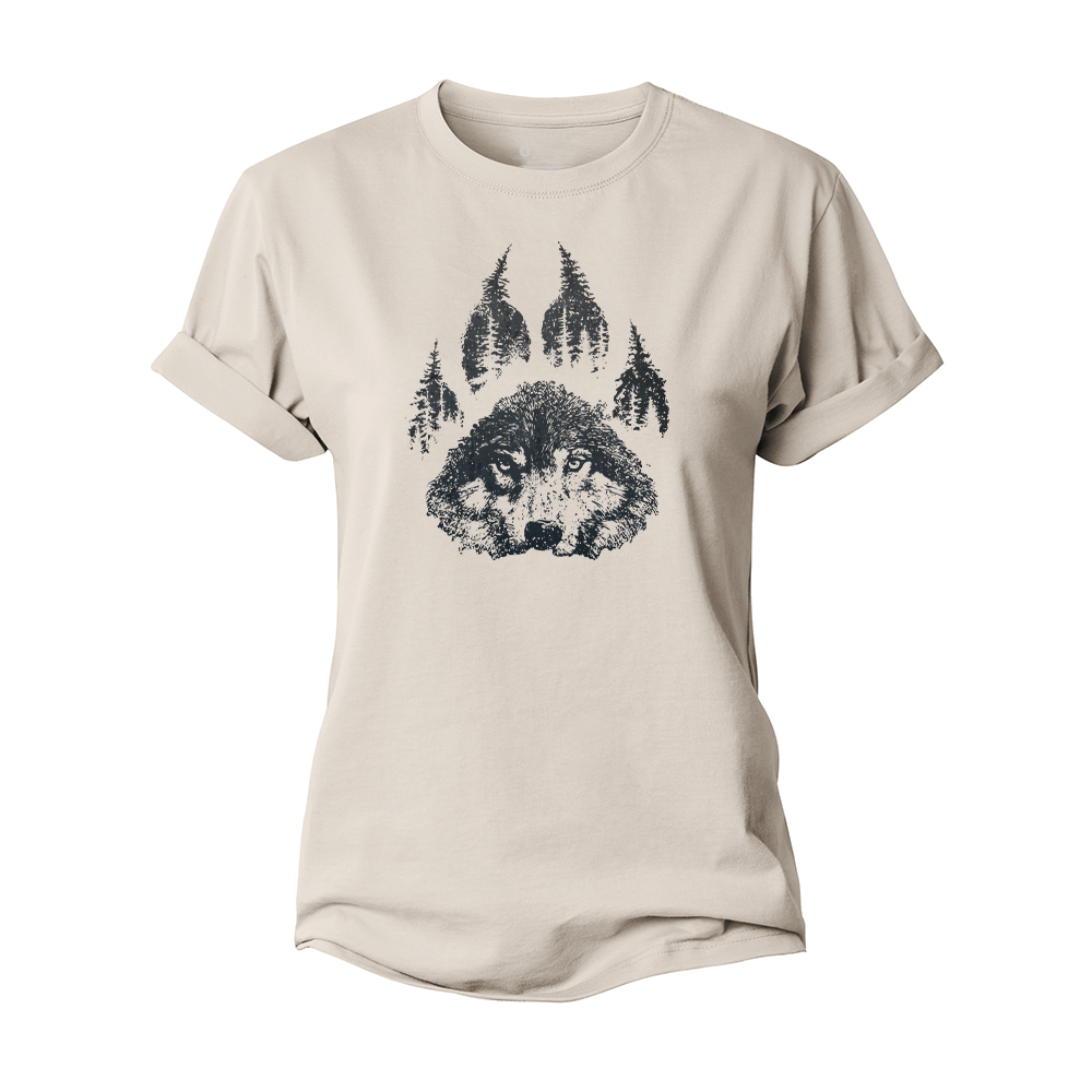 Wolf Paw Forest Women's Cotton T-Shirt