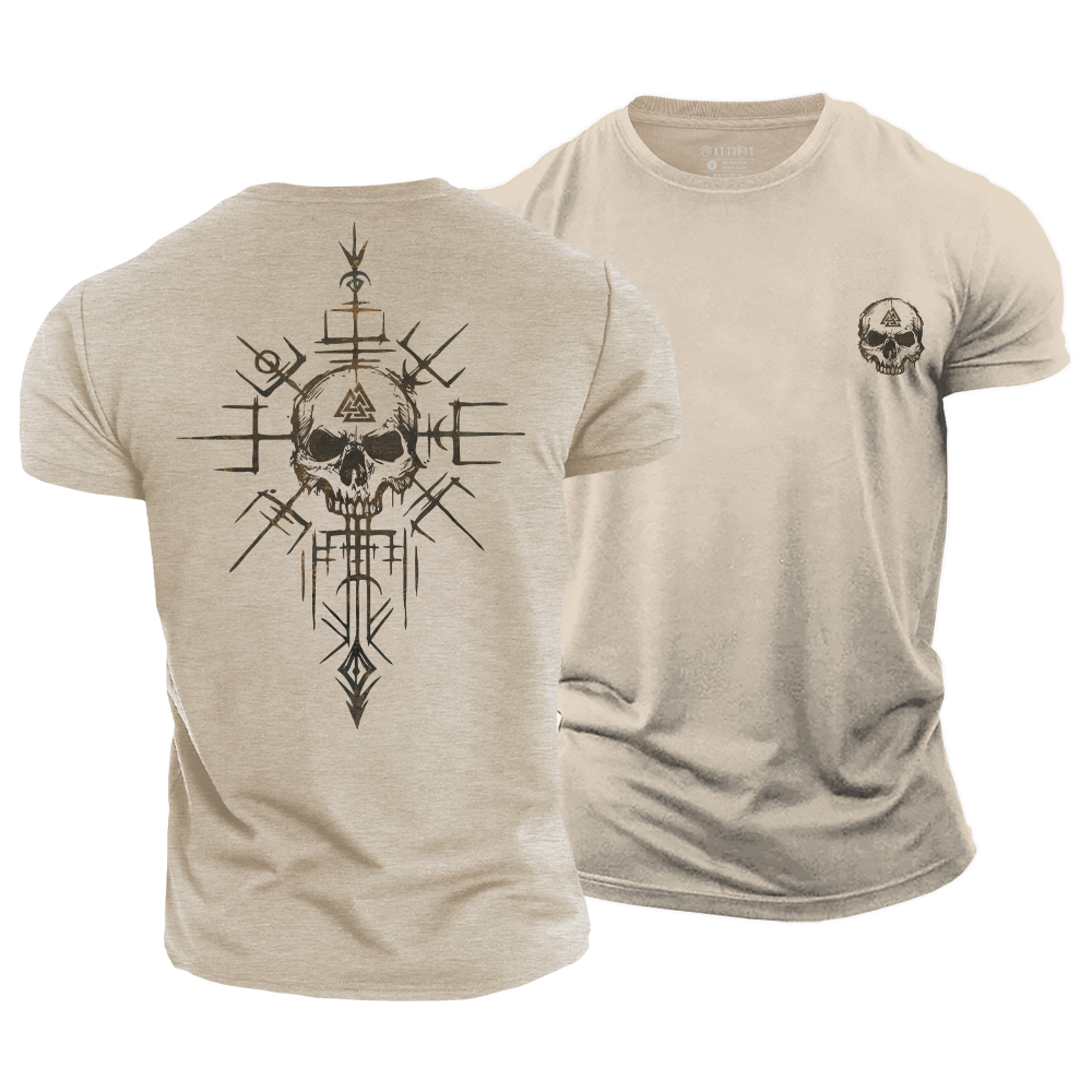 Valknut Skull Cotton T-Shirt