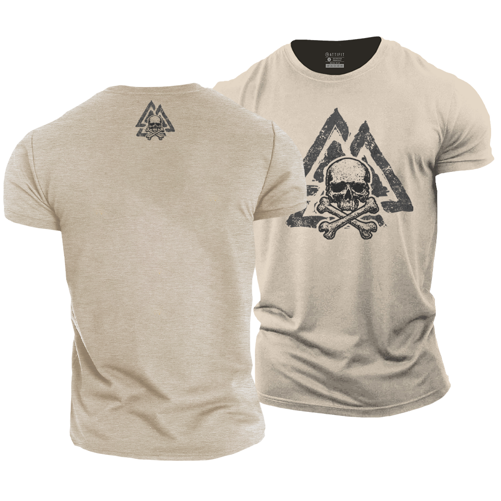 The Valknut Skull Cotton T-Shirt