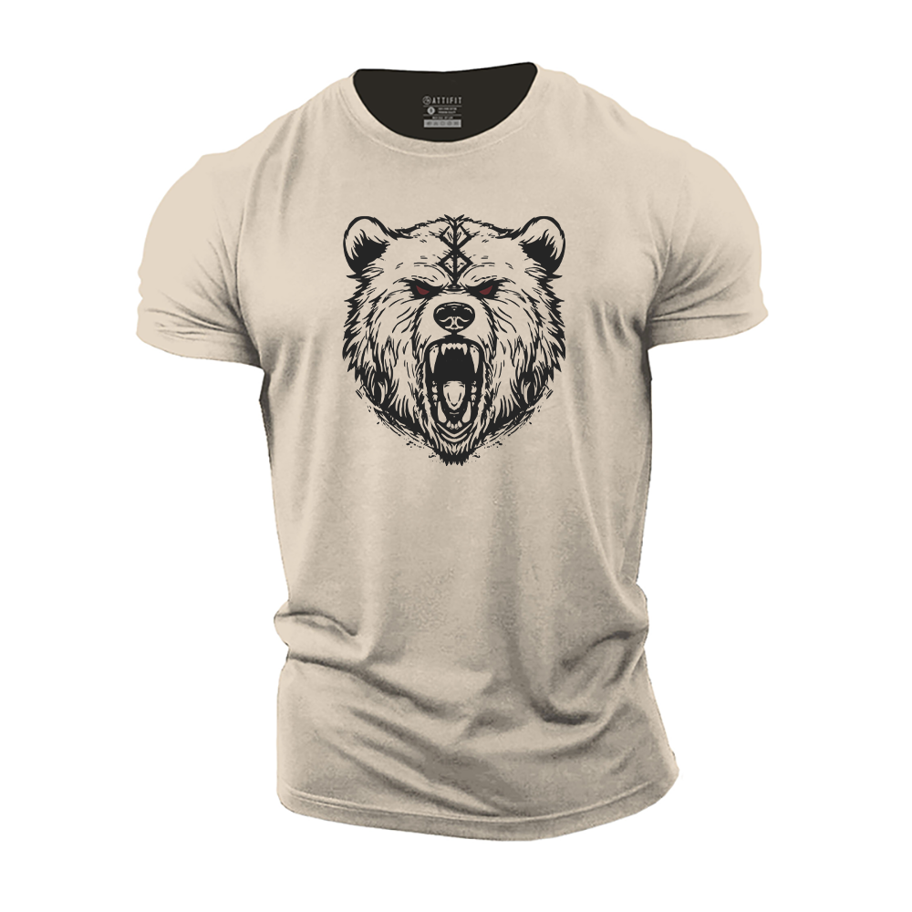 Viking Bear Warrior Cotton T-Shirt