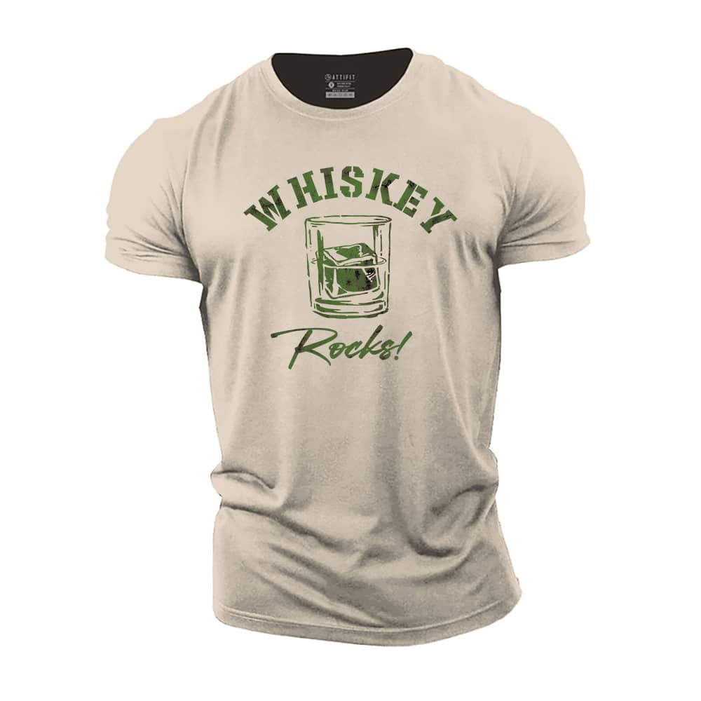 Whiskey Rocks Cotton T-Shirt