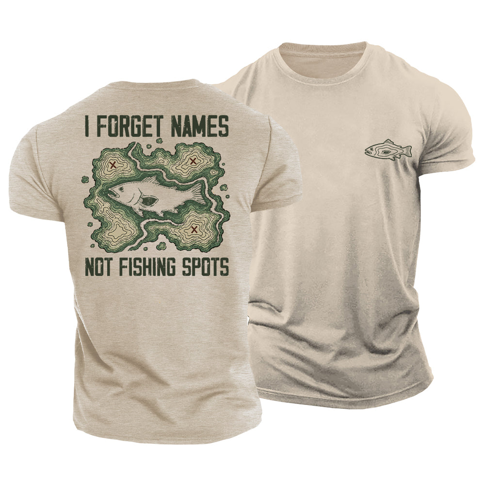 Map of Fishing Memories Cotton T-Shirt