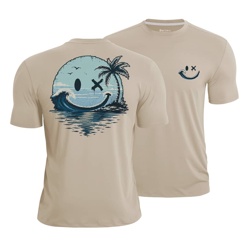 Smiley Wave Palm Quick-Dry T-Shirt