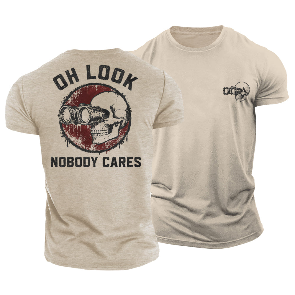Nobody Cares Skull Cotton T-Shirt