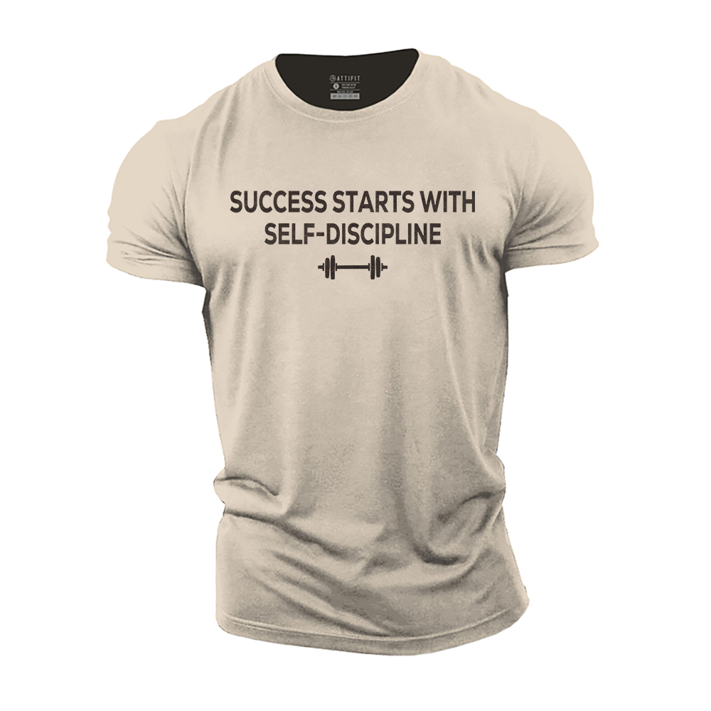 Success Starts with Self-Discipline Cotton T-Shirt