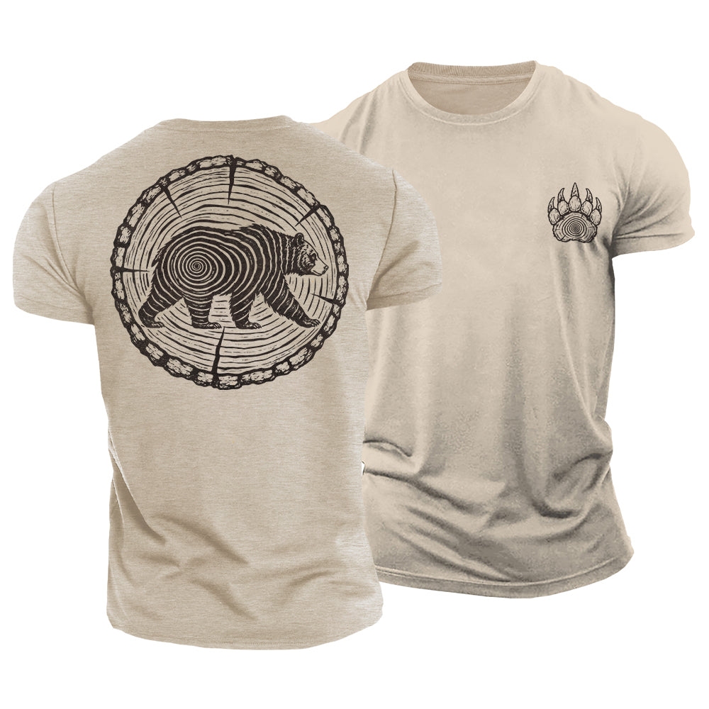 Tree Ring Bear Cotton T-Shirt