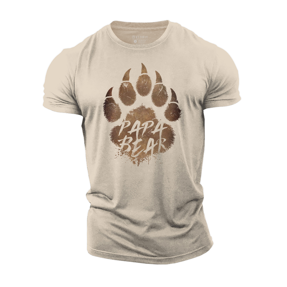 Papa Bear Paw Cotton T-Shirt