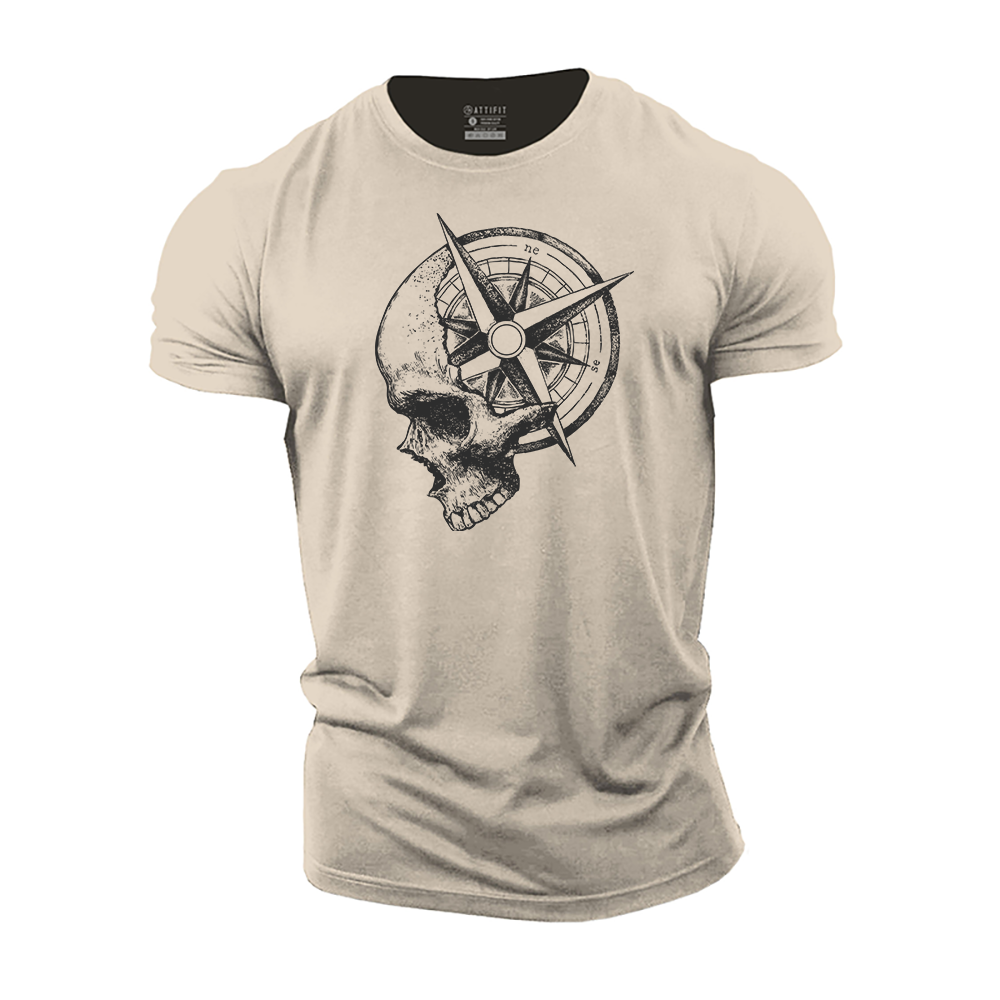 Skull Compass Cotton T-Shirt