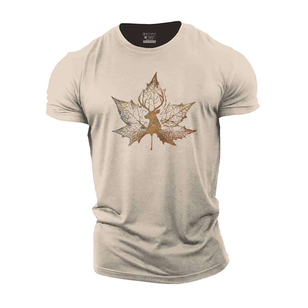 Deer Leaf Cotton T-Shirt