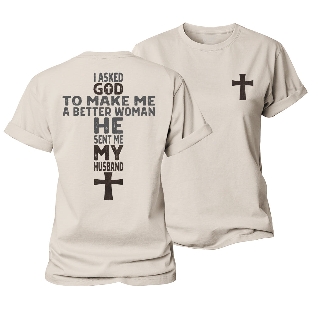God Sent Me My husband Women's Cotton T-Shirt