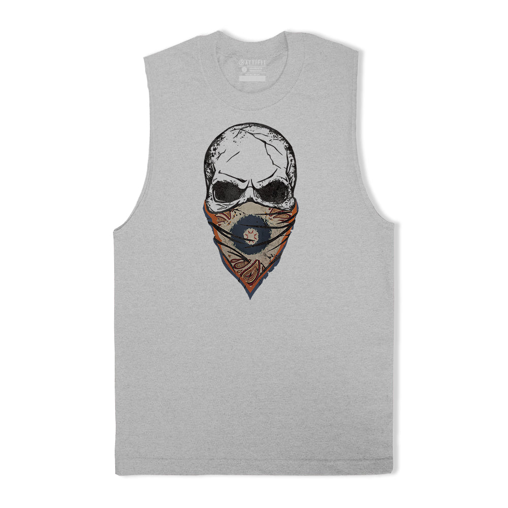 Paisley Skull Face Mask Tank Top