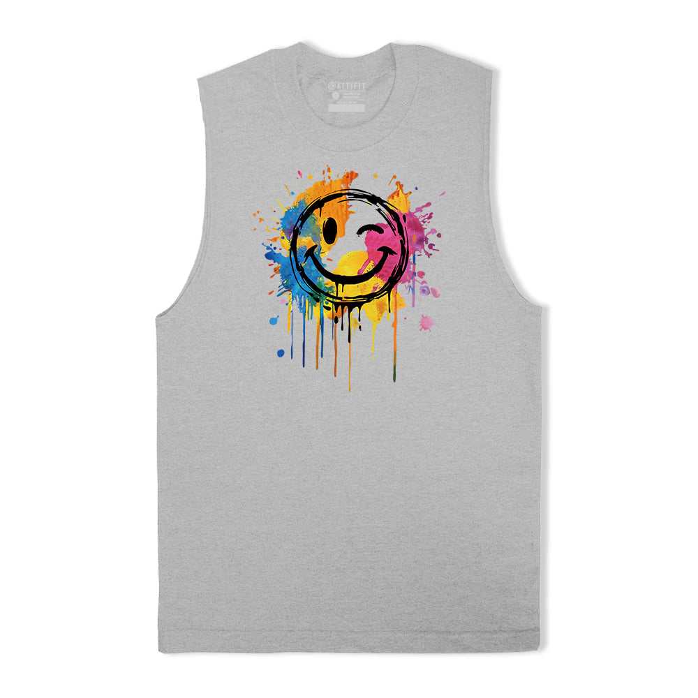 Colorful Smiley Face Tank Top
