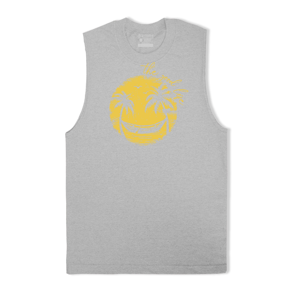 Smiley Palm Tree Graphic Tank Top