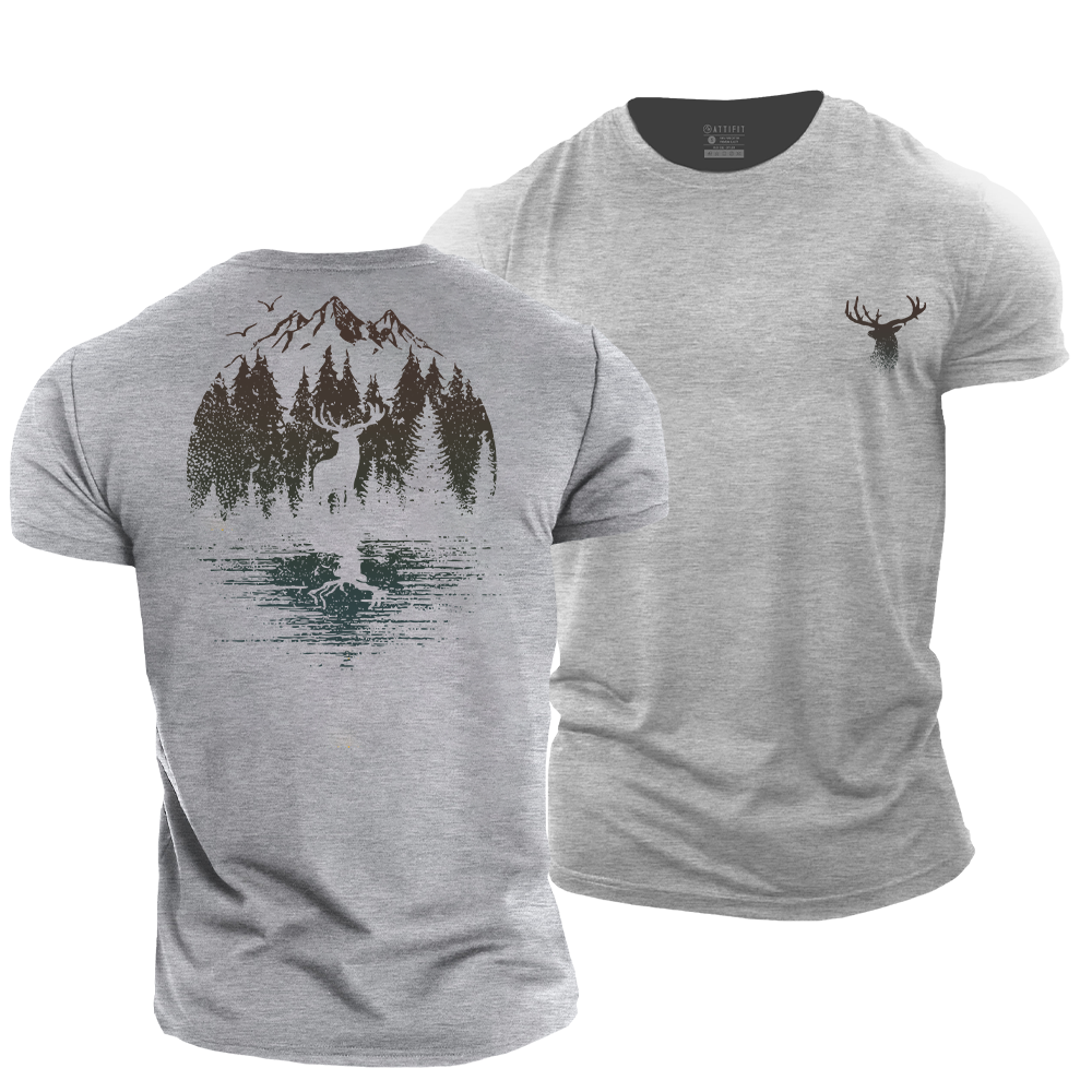 Elk in Forest Cotton T-Shirt