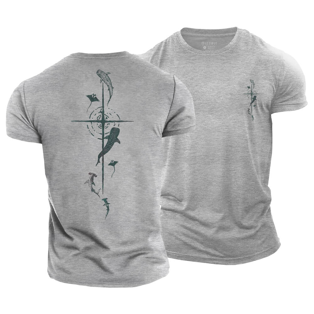 Sea Cross Cotton T-Shirt