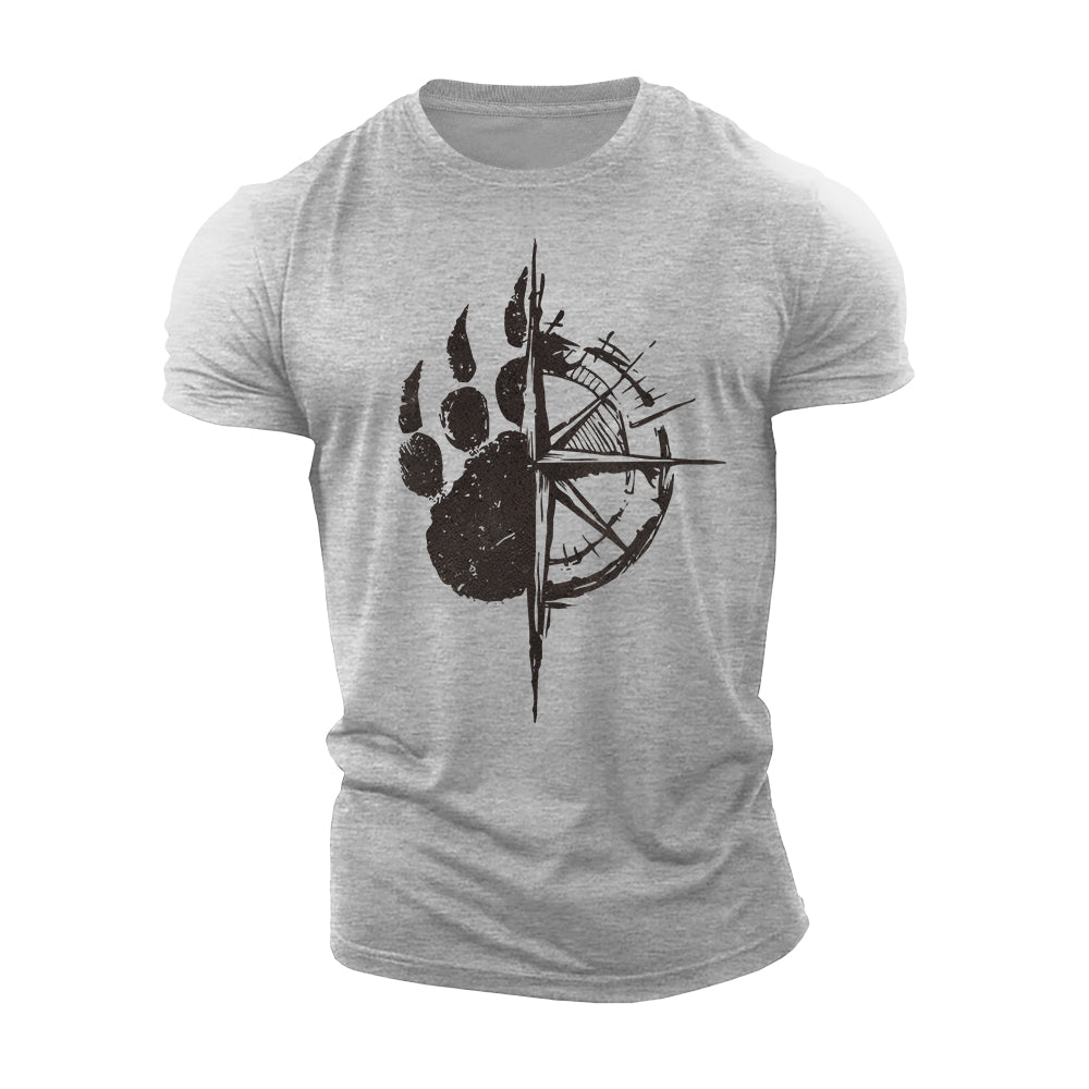 Bear Paw Compass Cotton T-Shirt