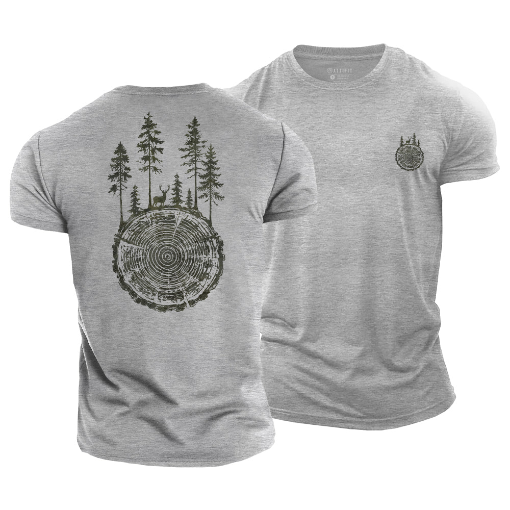 Tree Ring Forest Cotton T-Shirt