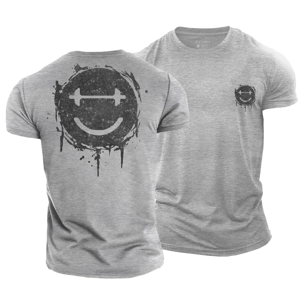 Dumbbell Smiley Cotton T-Shirt