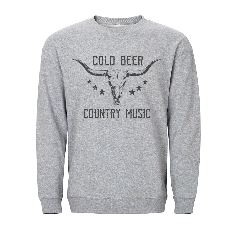 Cold Beer and Country Music Crewneck Sweatshirt