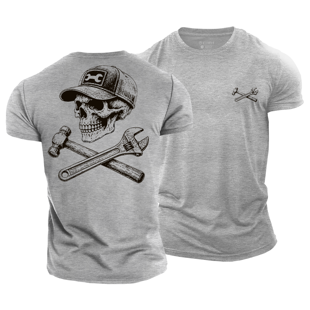 Mechanic Skull Legacy Cotton T-Shirt