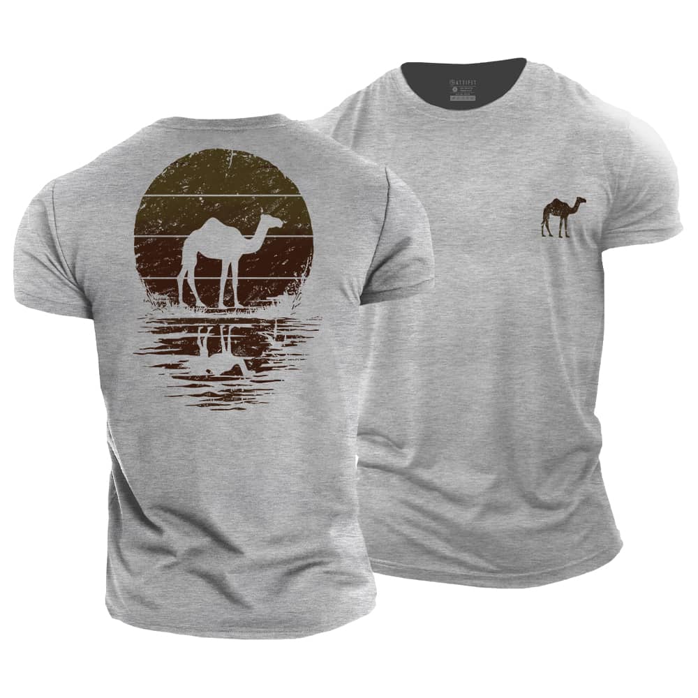Sun And Camel Cotton T-Shirt