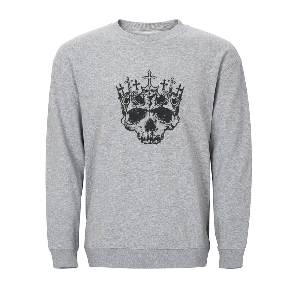 Cross Crown Skull Crewneck Sweatshirt
