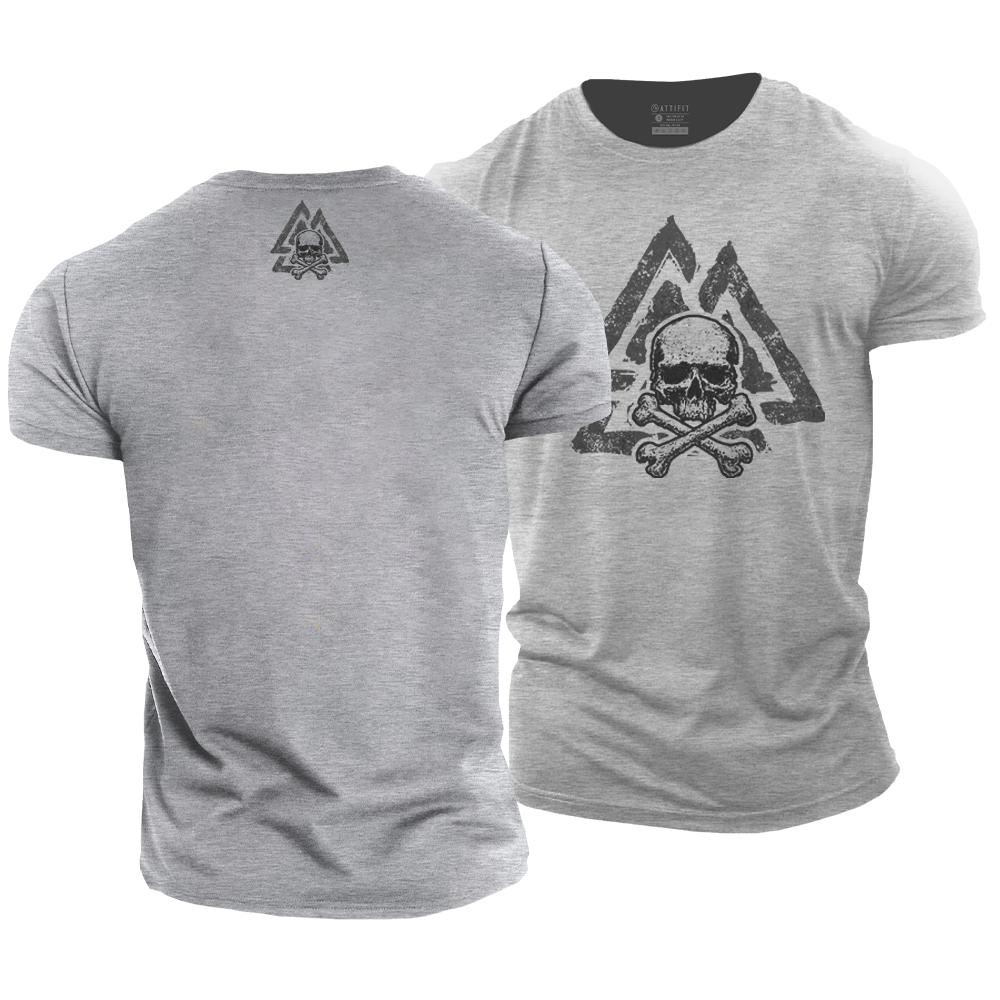 The Valknut Skull Cotton T-Shirt