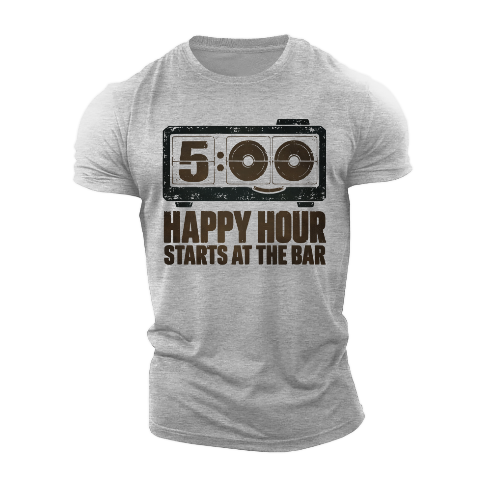 Happy Hour Starts Here Cotton T-Shirt