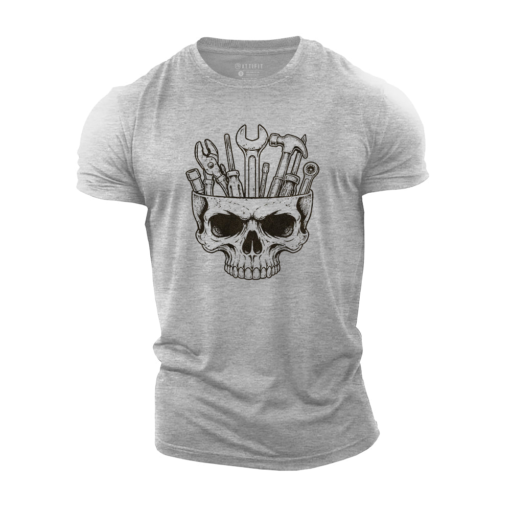 Skull Full of Tools Cotton T-Shirt