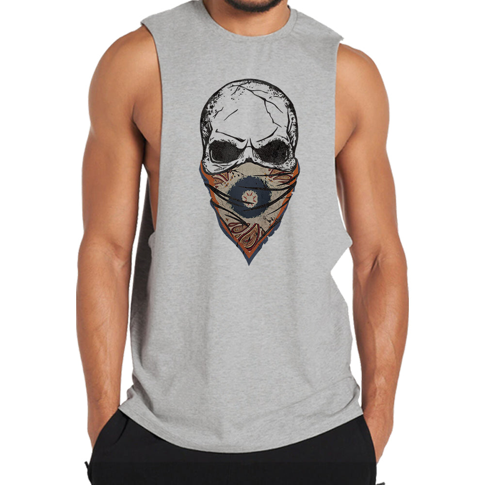 Paisley Skull Face Mask Tank Top