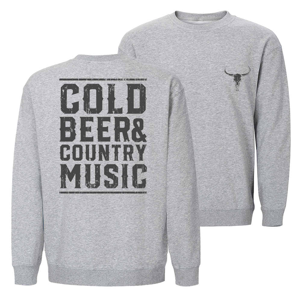 Cold Beer and Country Music Crewneck Sweatshirt