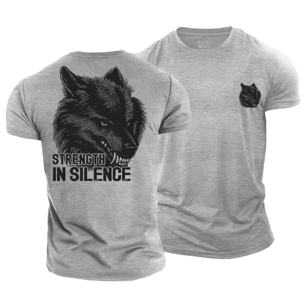 Silent Strength Wolf Cotton T-Shirt