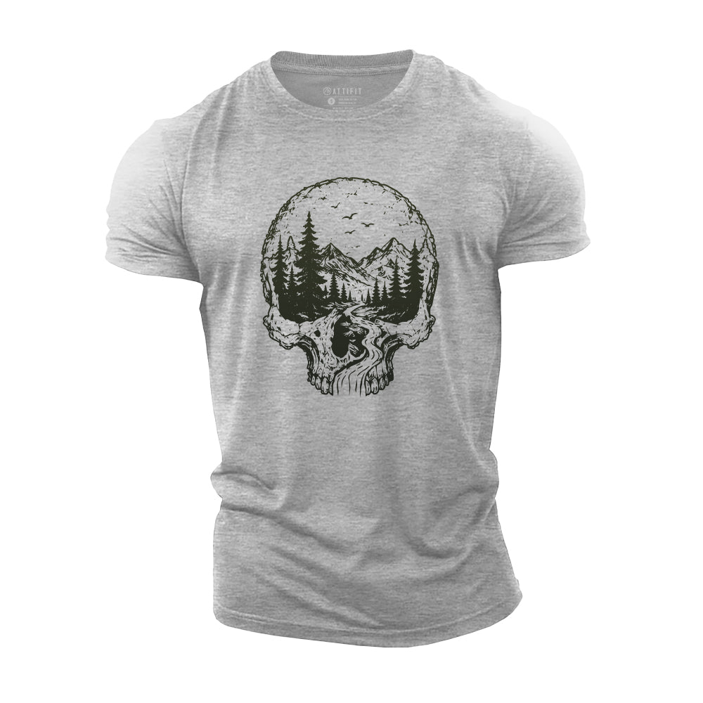 Mountain Soul Skull Cotton T-Shirt