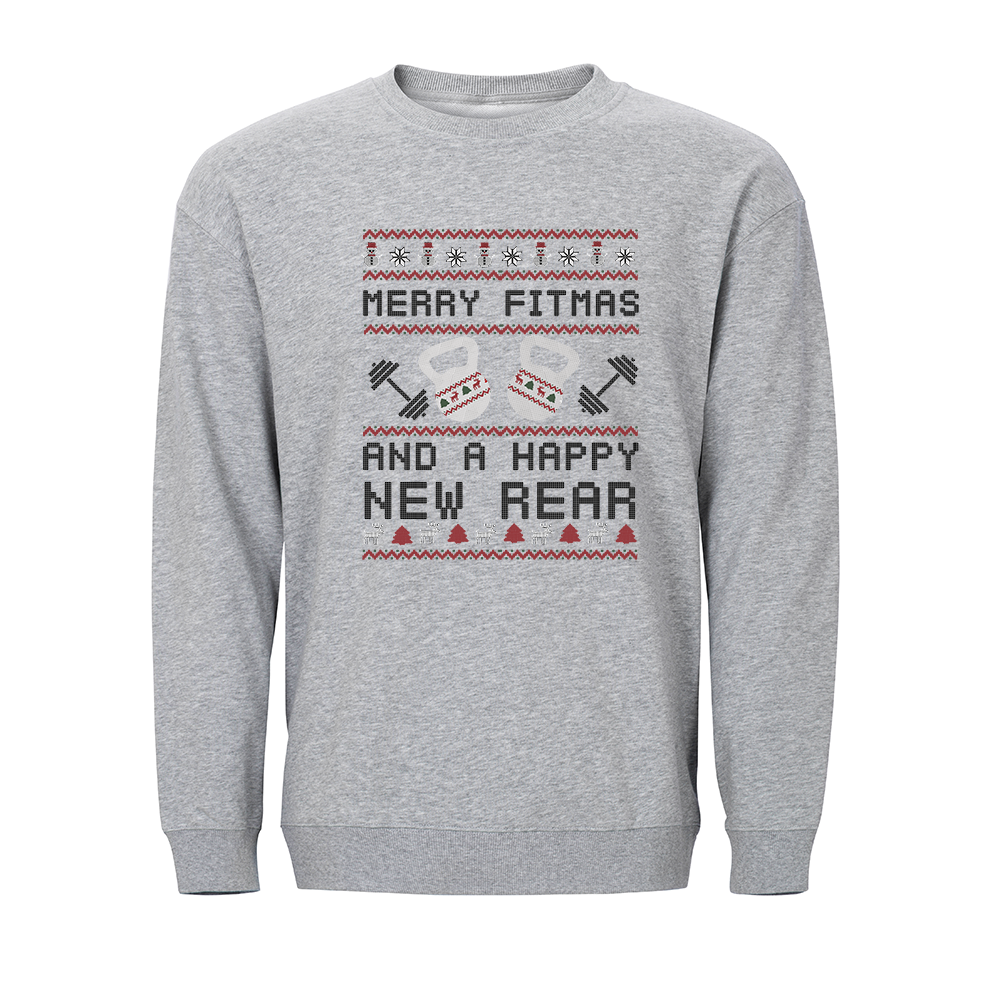Merry Fitmas and a Happy New Rear Crewneck Sweatshirt