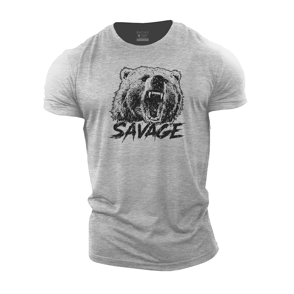 Savage Beast Bear Cotton T-Shirt