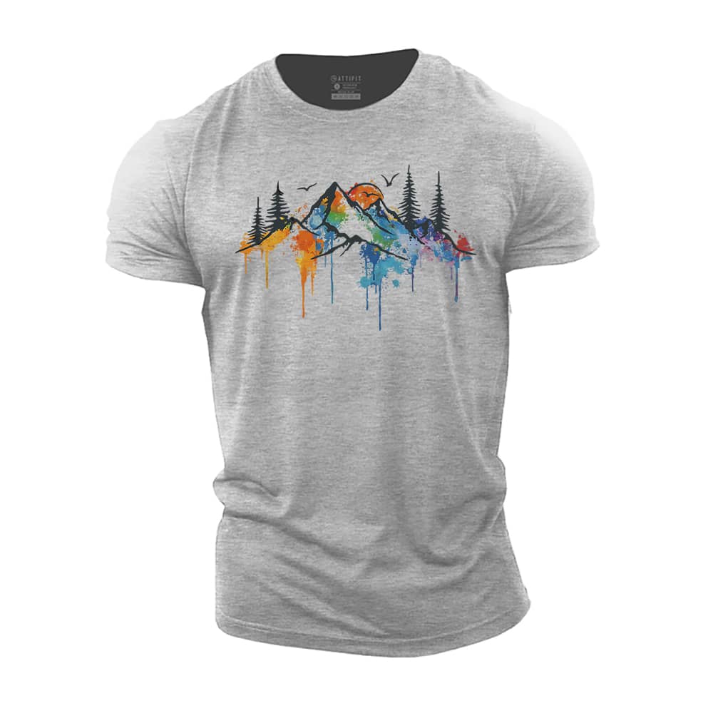 Colorful Mountain Cotton T-Shirt