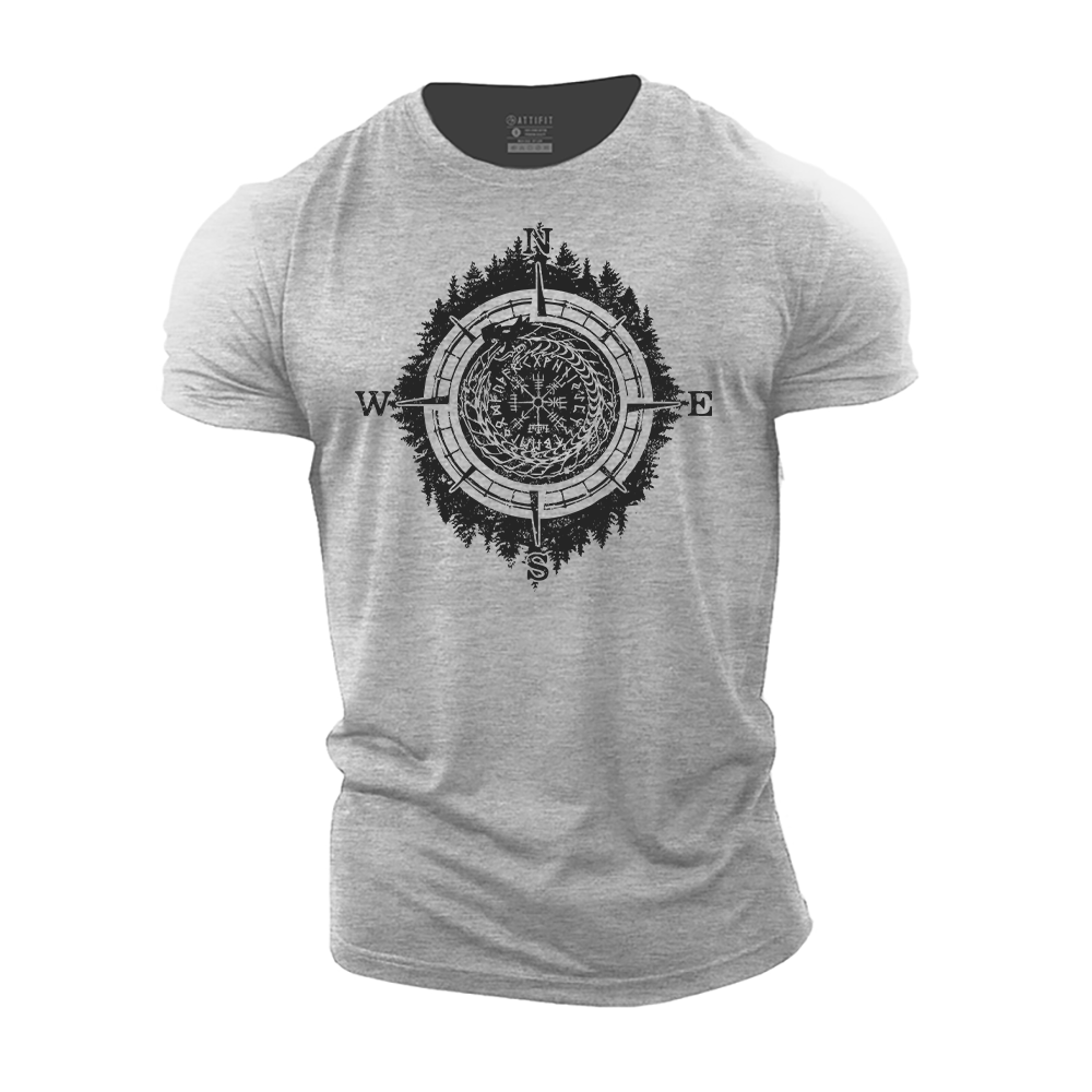Viking Compass Landscape Cotton T-Shirt