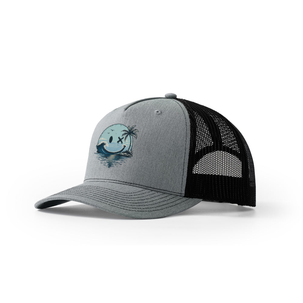 Smiley Wave Palm Trucker Hat