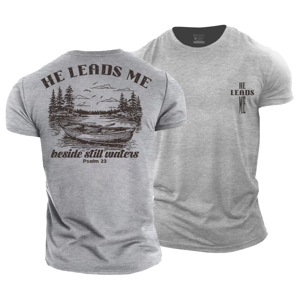 He Leads Me Cotton T-Shirt