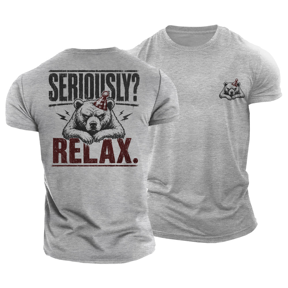 Seriously Relax Bear Cotton T-Shirt
