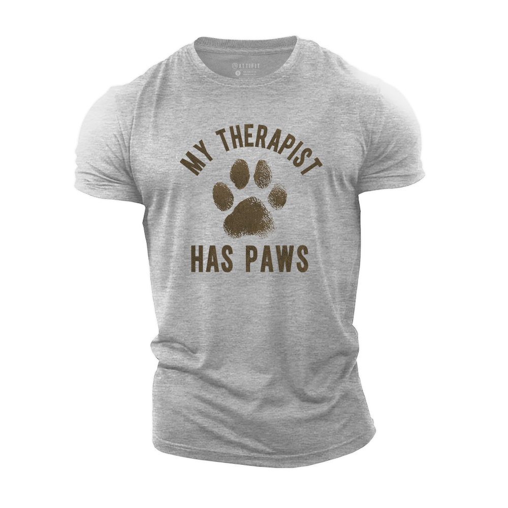 My Therapist Has Paws Cotton T-Shirt