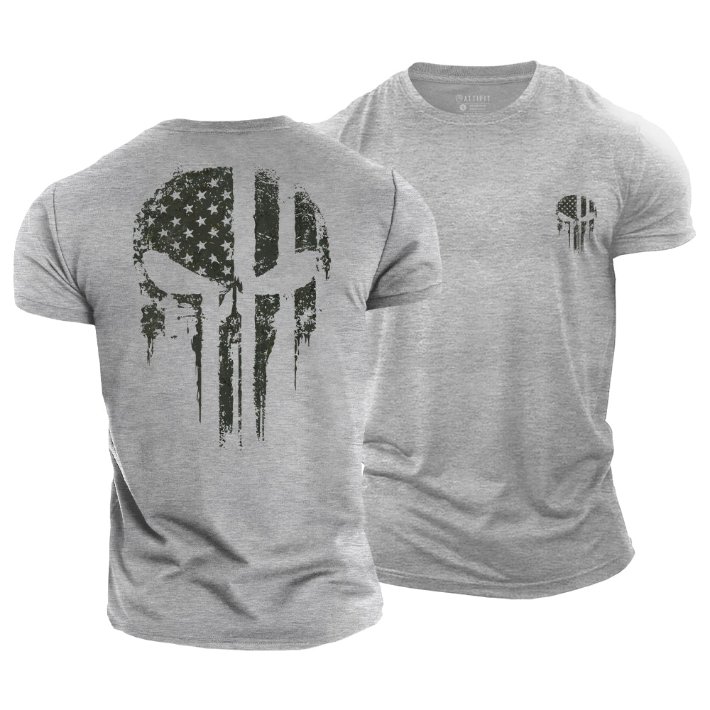 Patriot Skull Rise Cotton T-Shirt